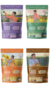 HD Spices SEEDS 1000g Combo - Pack of 4( Pumpkin 250 gm ; Sunflower 250 gm; Chia 250 gm ; Flax Seeds 250 gm )